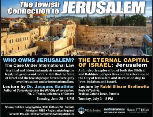 The Jewish Connection To Jerusalem – 2-part Lecture Series