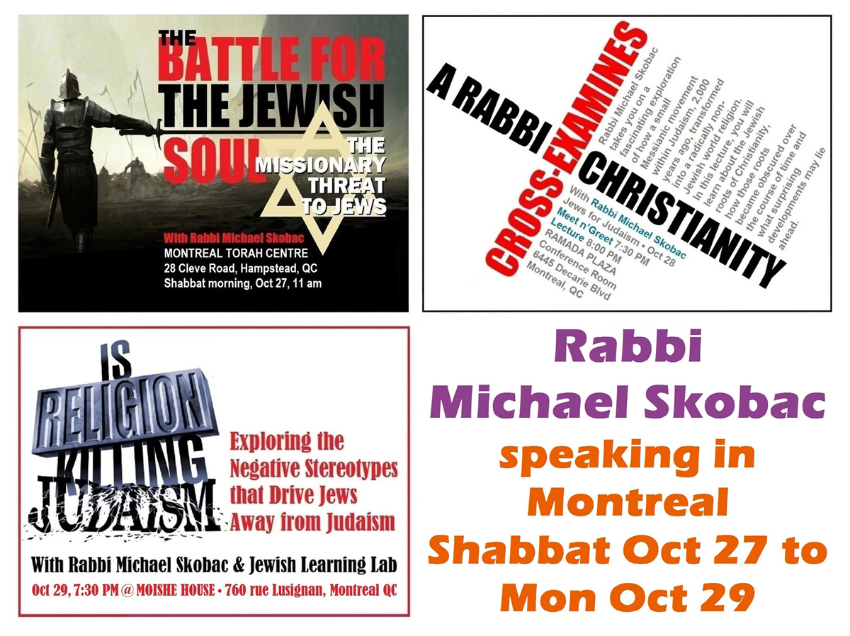 Jews for Judaism in Montreal, Oct. 27-29, 2018
