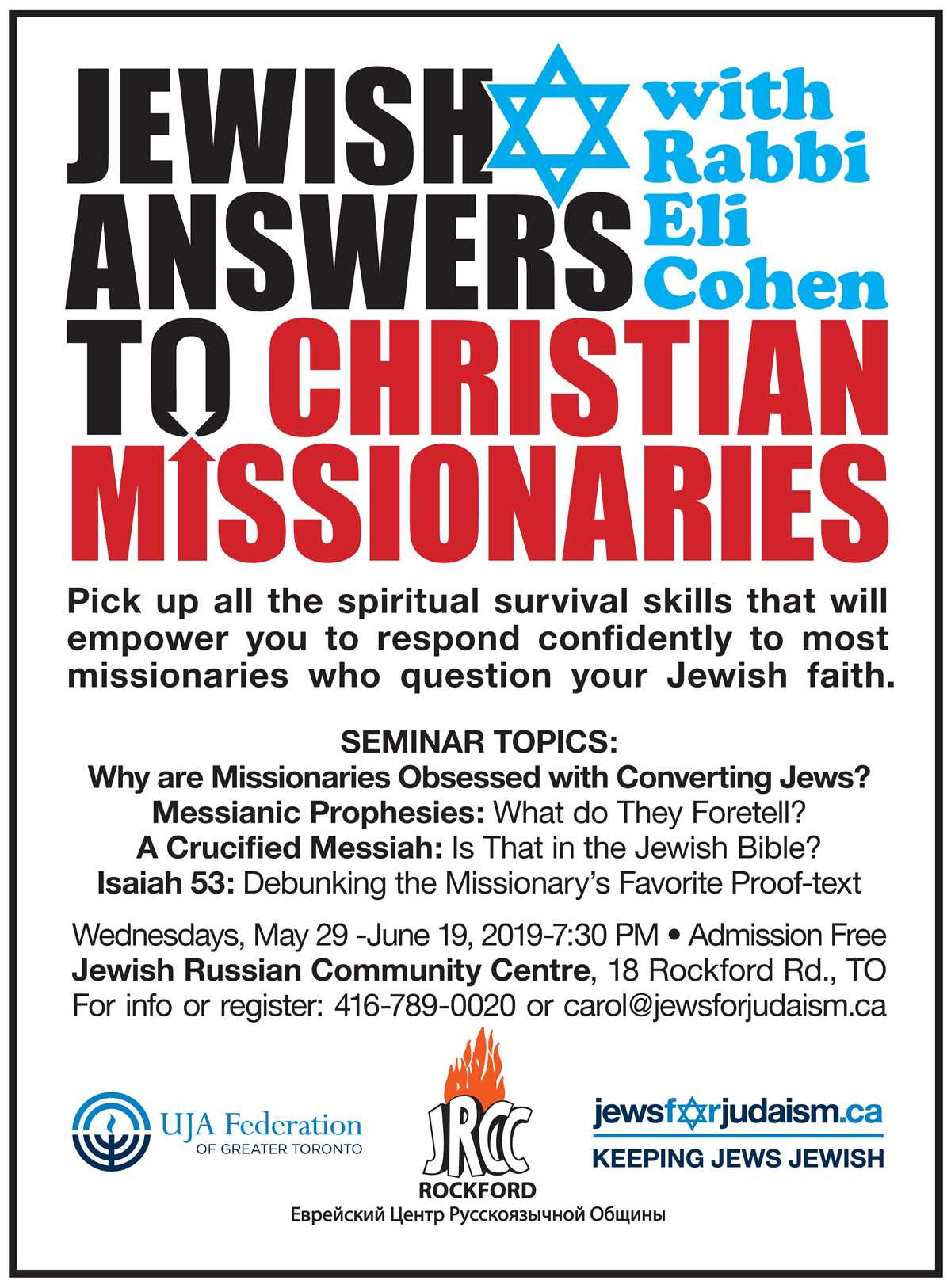 JEWISH ANSWERS TO CHRISTIAN MISSIONARIES with Rabbi Eli Cohen.