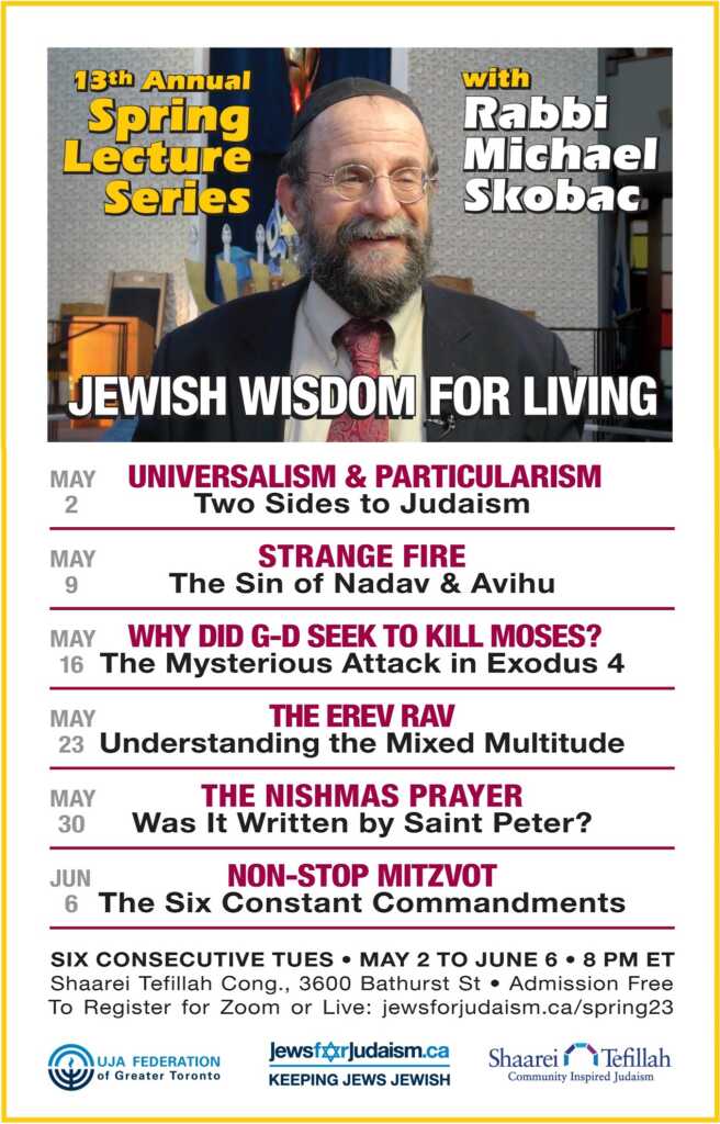  Spring Lecture Series – Jewish Wisdom for Living 